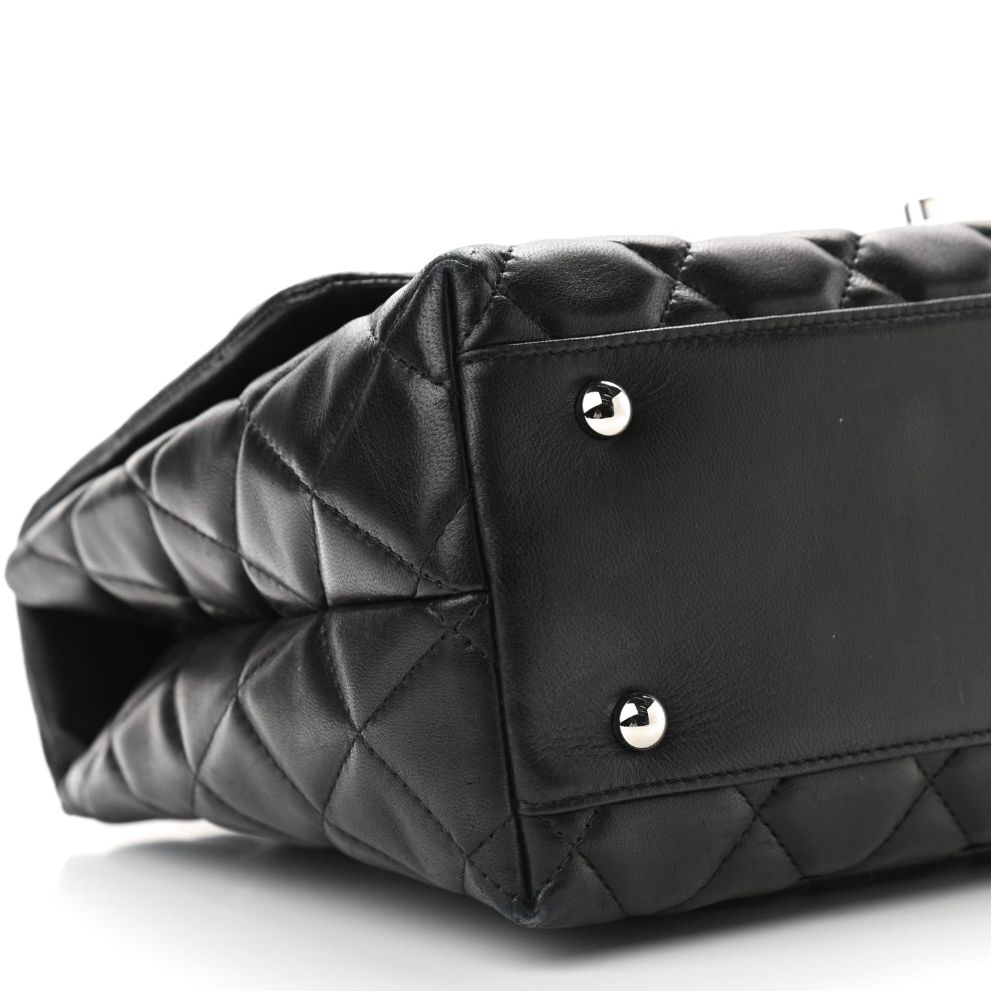Lambskin Quilted Kelly Jumbo Flap Bag Black