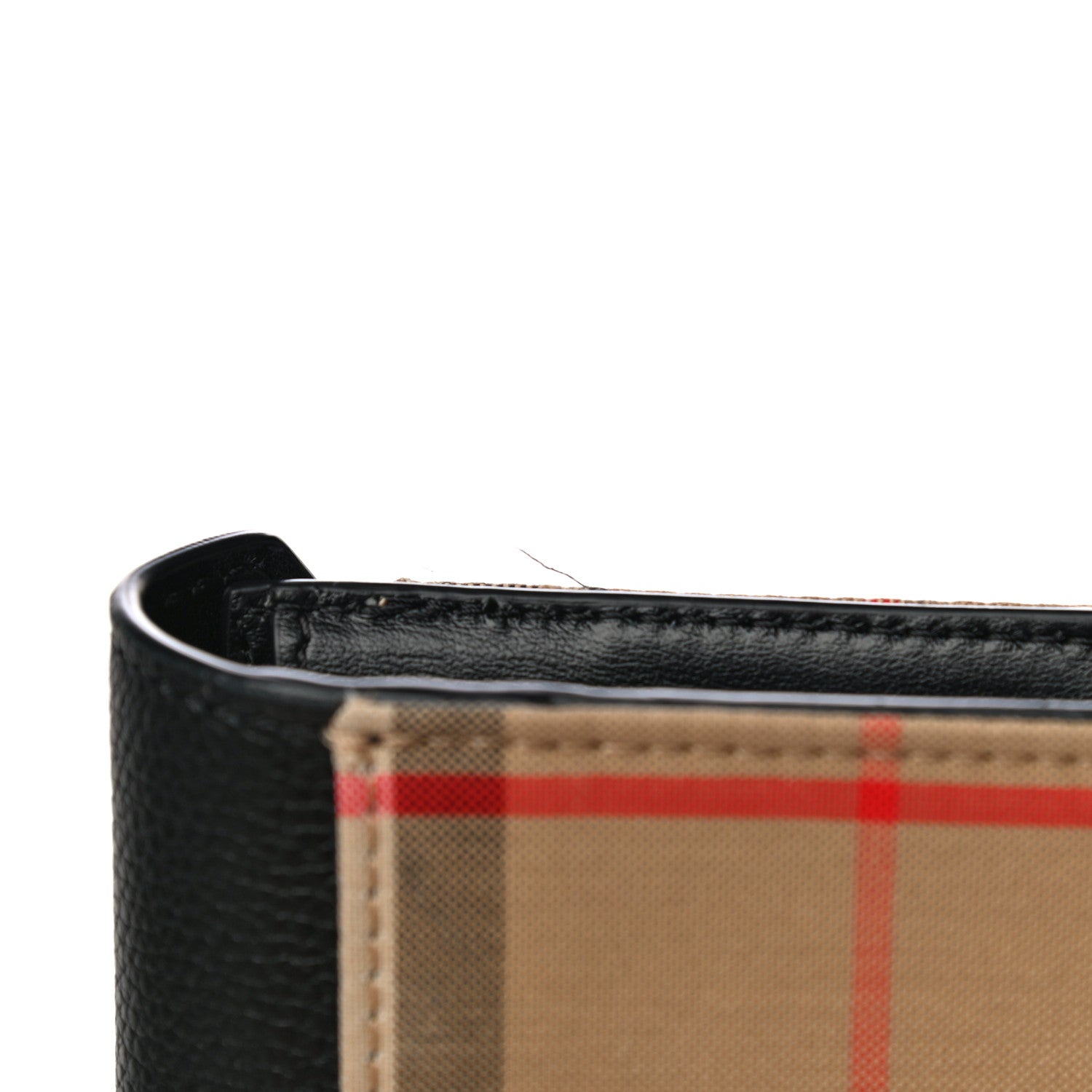 Burberry Vintage Check Grain Calfskin Halton Wallet Black 13 of 15