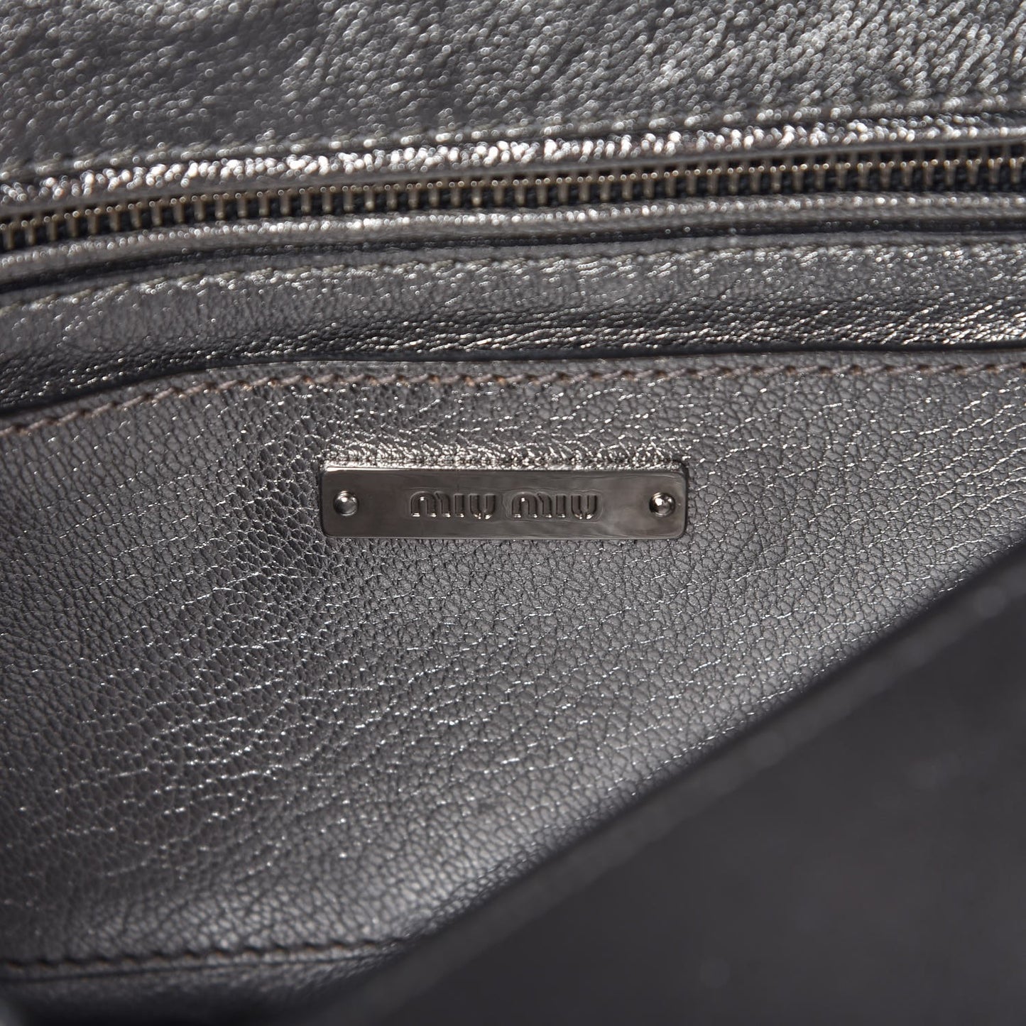Metallic Goatskin Bandoliera Madras Shoulder Bag Chrome