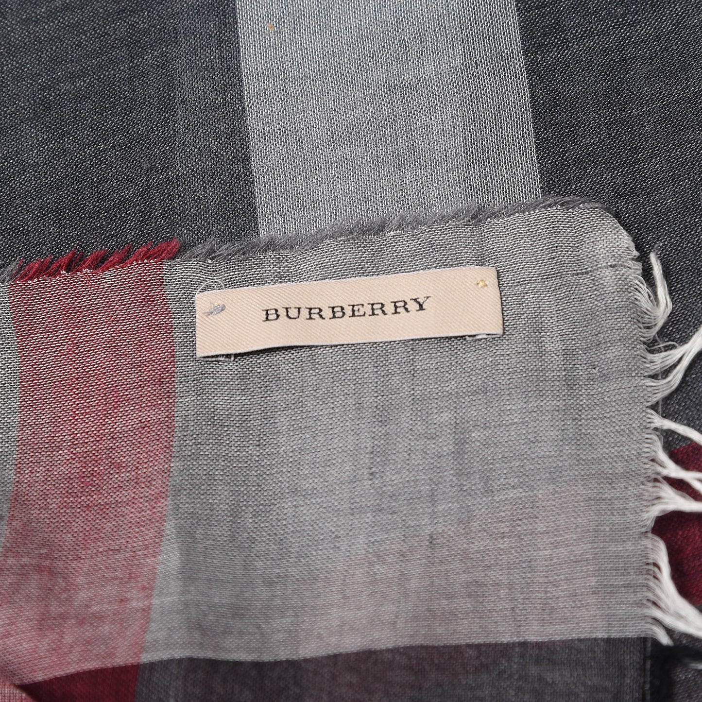 Cotton Silk Wool Half Mega Check Scarf Pale Indigo