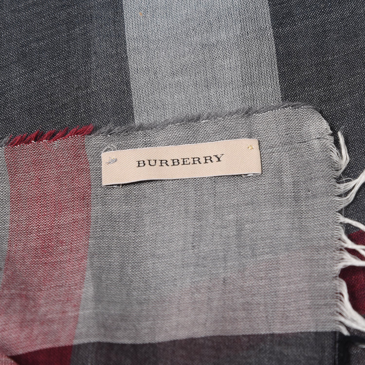 Burberry Cotton Silk Wool Half Mega Check Scarf Pale Indigo 4 of 4