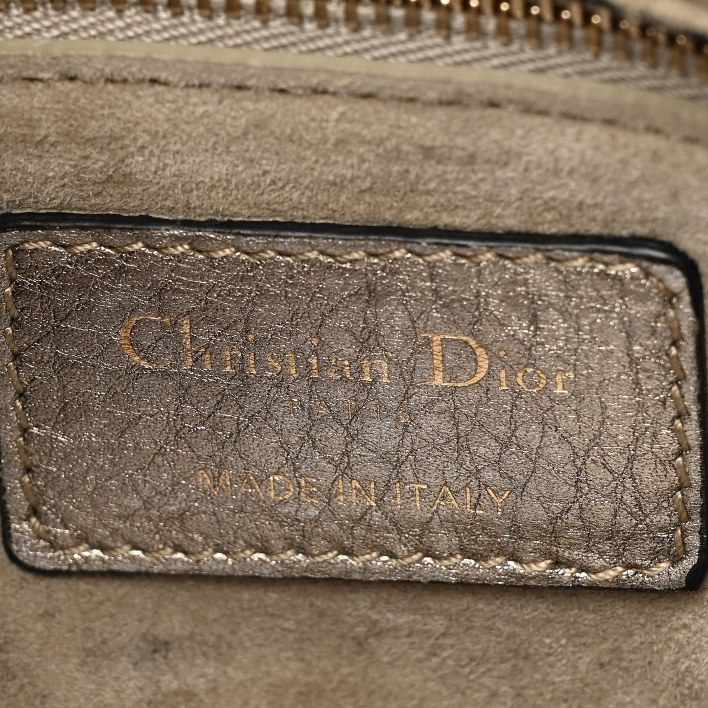 Metallic Grained Calfskin Cannage Medium Supple Lady Dior Gold