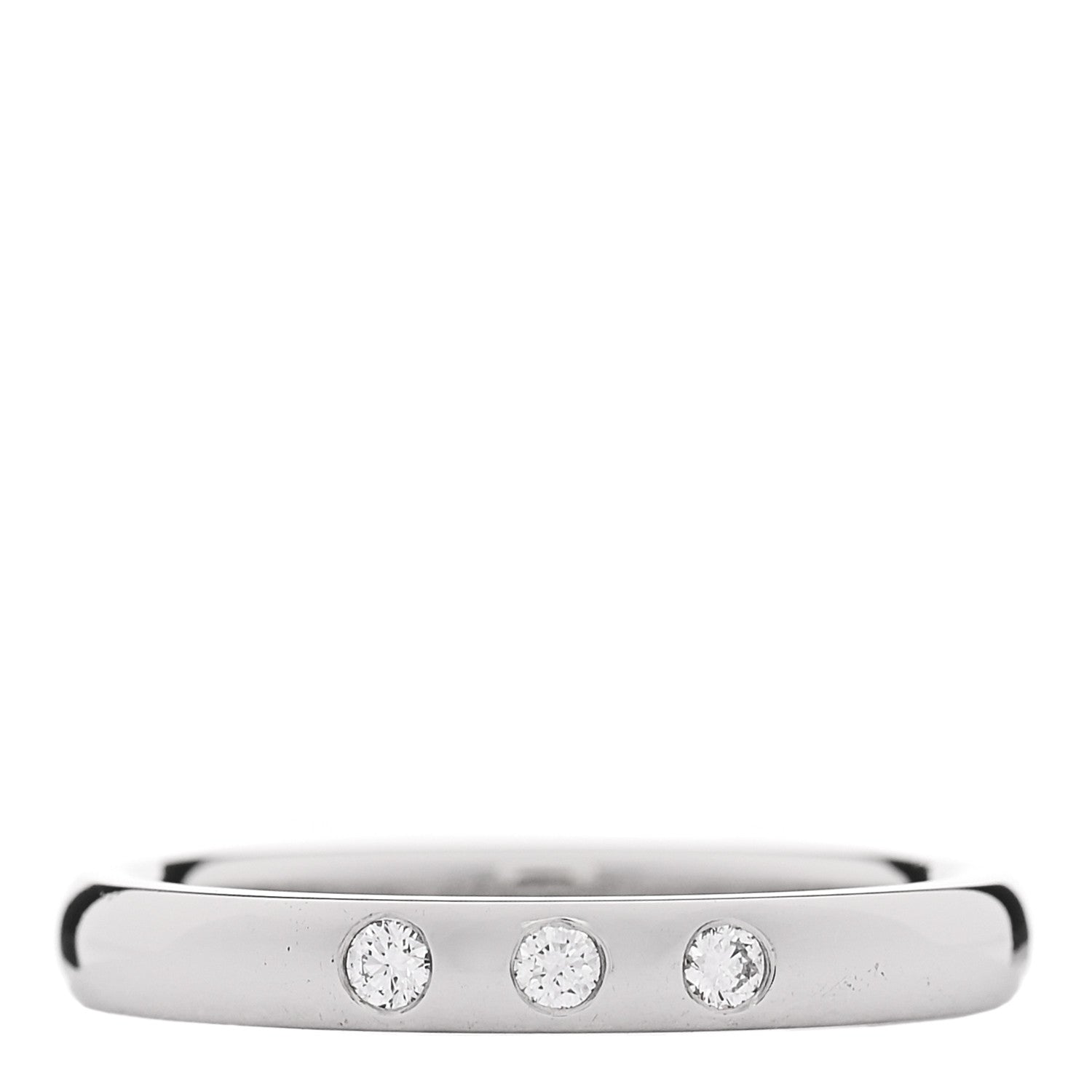 Tiffany Platinum 3 Diamond Elsa Peretti Band Ring 50 5.5 1 of 4