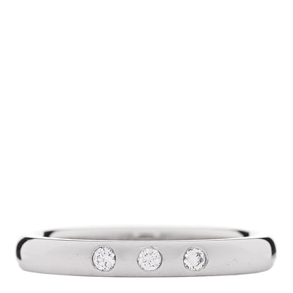 Tiffany Platinum 3 Diamond Elsa Peretti Band Ring 50 5.5 1 of 4