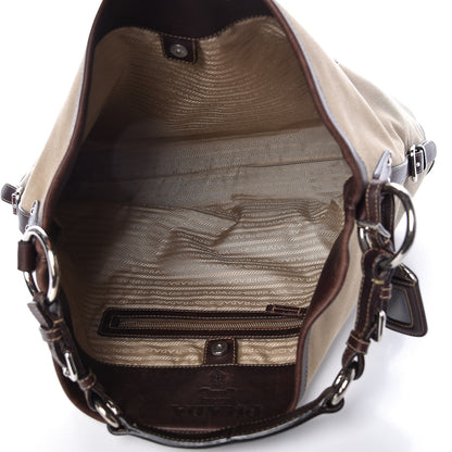 Prada Jacquard Logo Hobo Corda Moro 5 of 9
