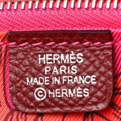 Hermes Epsom Silk'In Compact Wallet Rouge H Rose Mexico 5 of 7