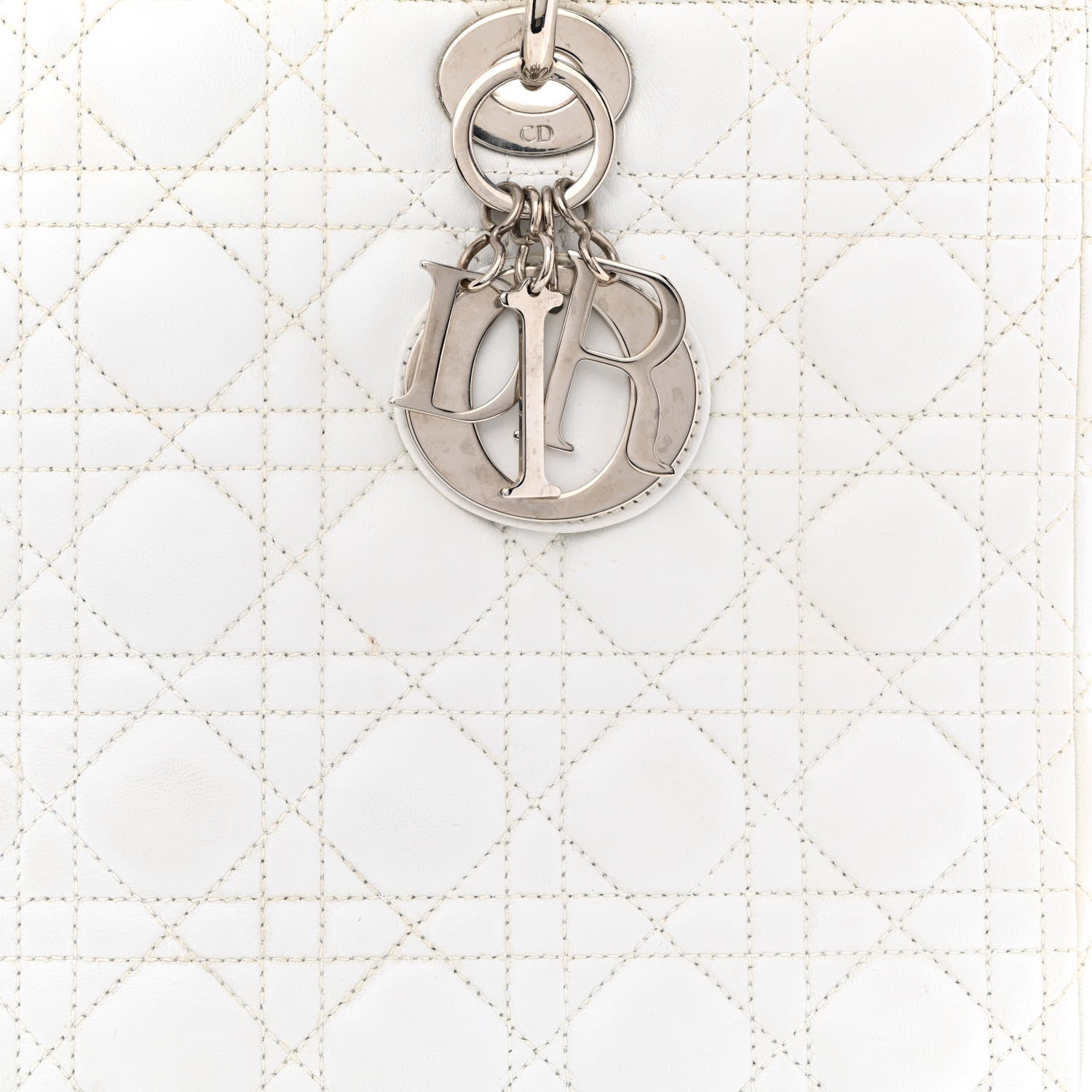 Christian Dior Lambskin Cannage Large Lady Dior White 8 of 14