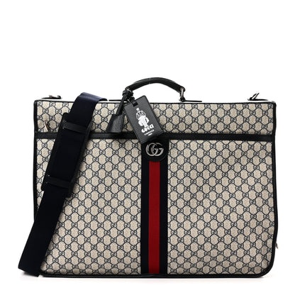 Gucci GG Supreme Monogram Web Savoy Garment Bag Beige Blue 1 of 9