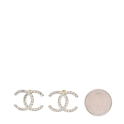 Chanel Baguette Crystal High Society CC Earrings Gold 2 of 5