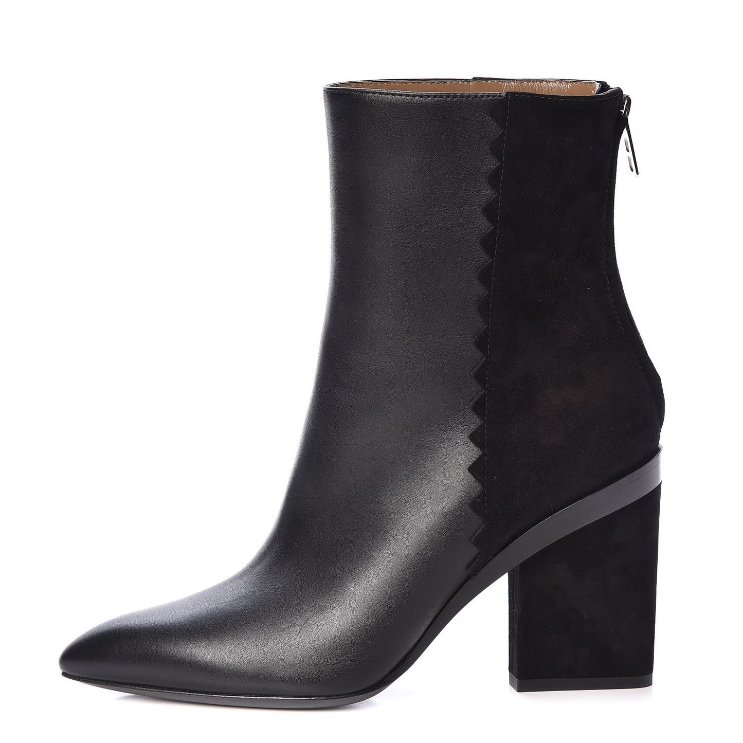 Calfskin Velvet Goatskin Womens Proof Low Boot 37 Black