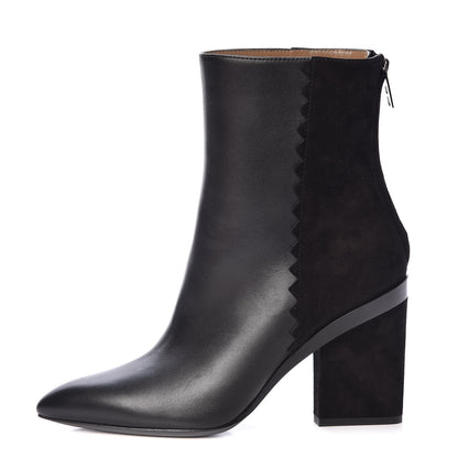 Hermes Calfskin Velvet Goatskin Womens Proof Low Boot 37 Black 1 of 9