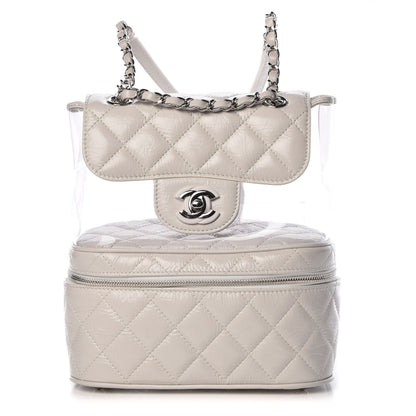 Chanel Crumpled Calfskin PVC Quilted Backpack White 1 of 11
