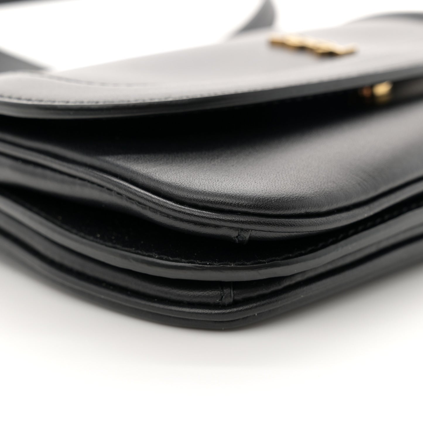 Smooth Calfskin Small Charlie Shoulder Bag Black