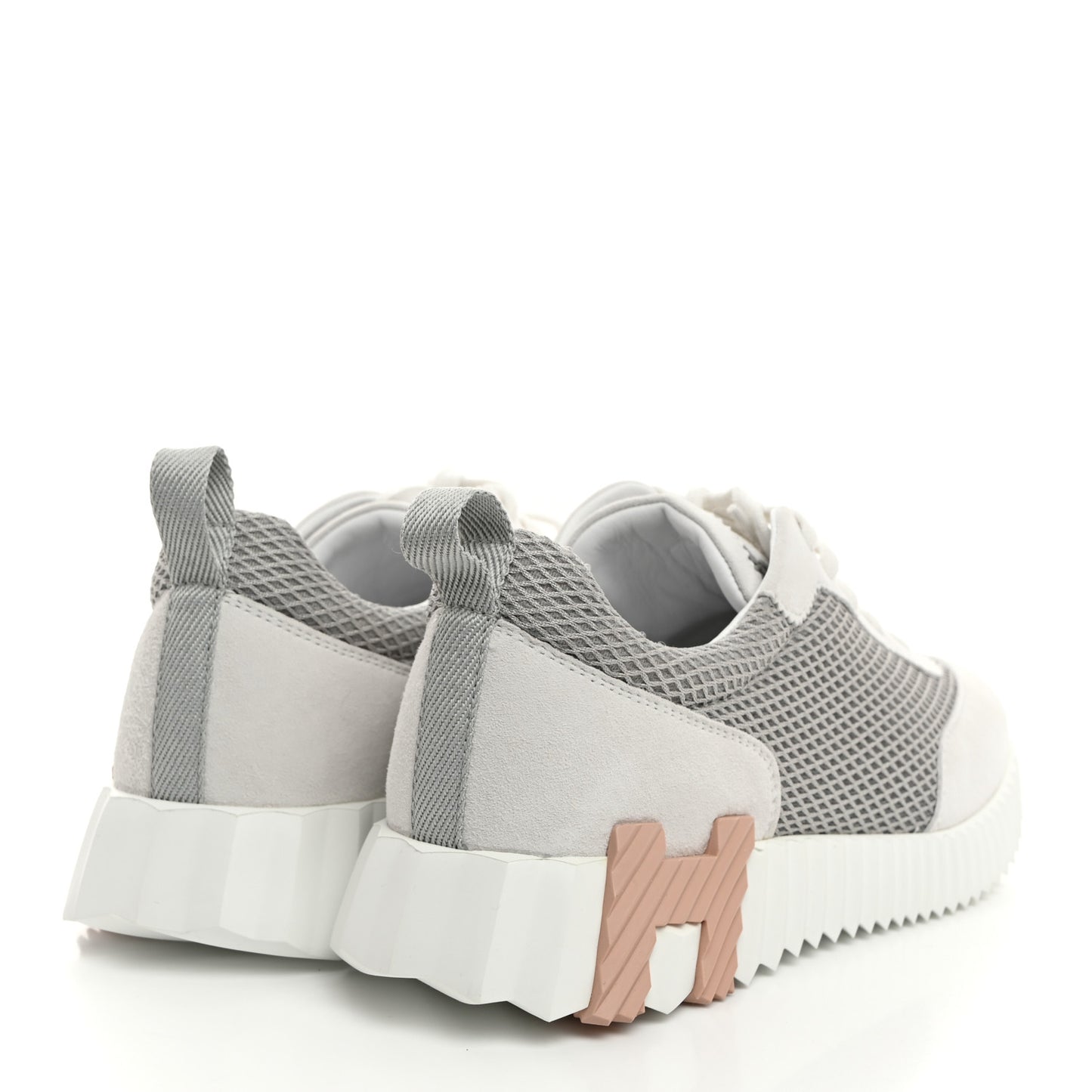 Air Mesh Suede Goatskin Bouncing Sneakers 38 Gris Lulea White