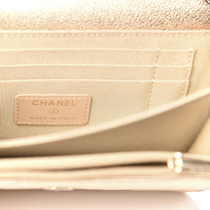 Chanel Metallic Lambskin Quilted Mini Wallet On Chain WOC Gold 6 of 11