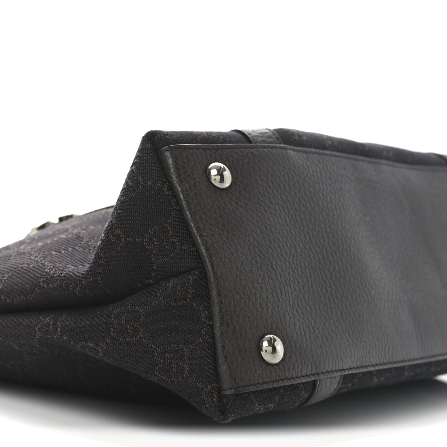 Denim Monogram Medium Abbey Tote Dark Brown