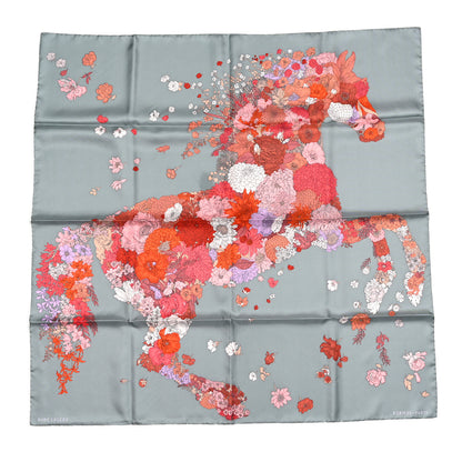 Hermes Silk Robe Legere Scarf 90 Gris Corail Rose Pourpre 1 of 6