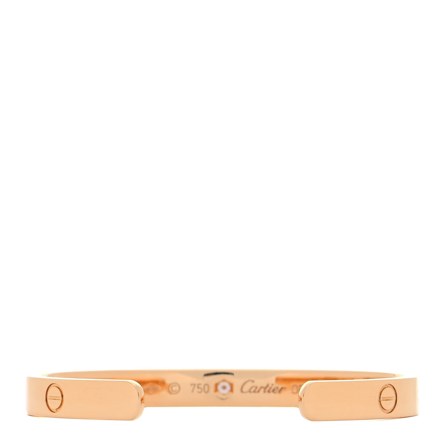 18K Yellow Gold 1 Diamond LOVE Cuff Bracelet 17