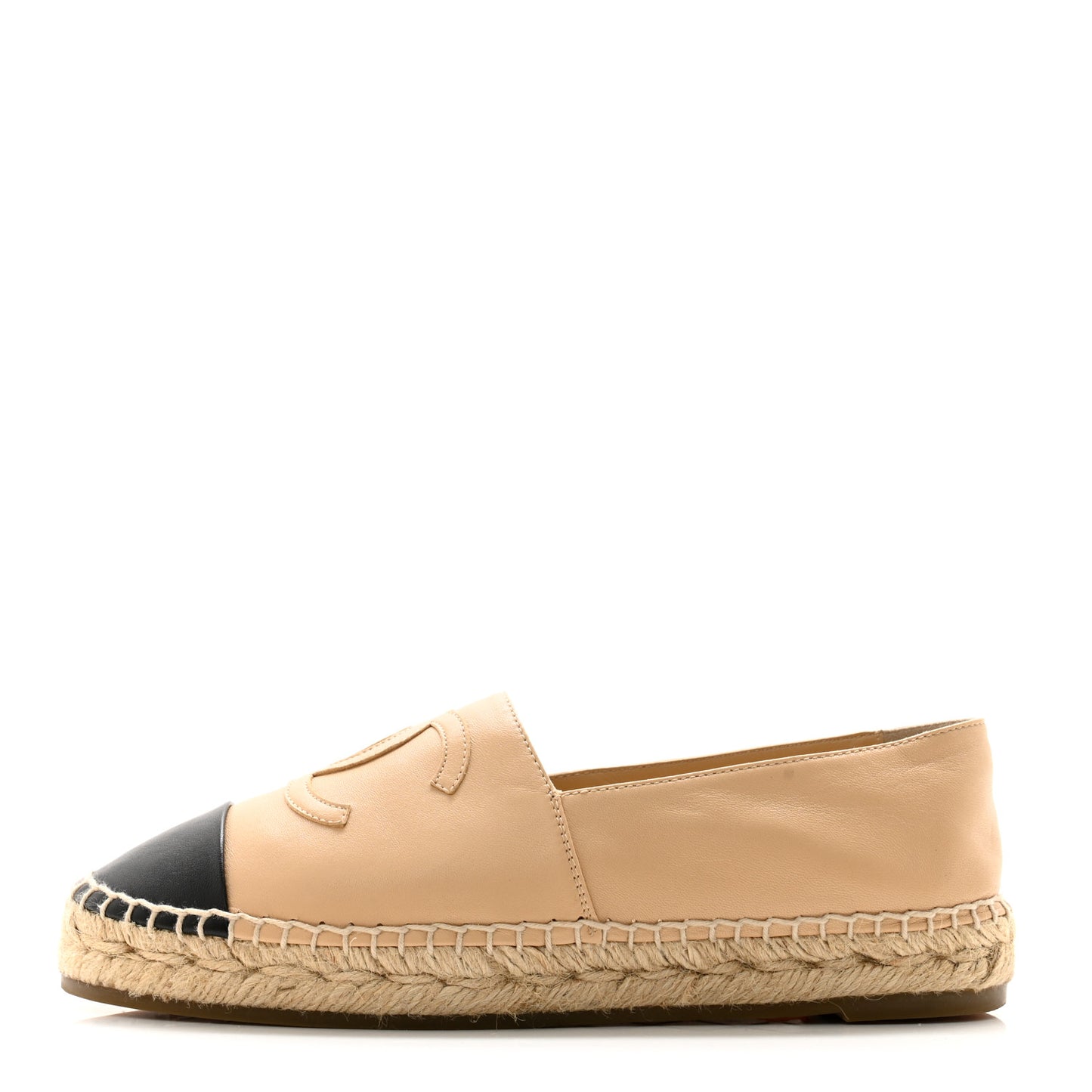 Lambskin CC Espadrilles 38 Beige Black