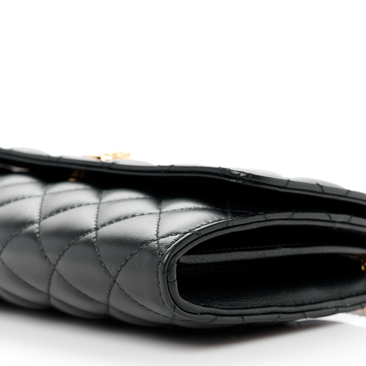 Versace Lambskin Quilted Medusa Wallet On Chain Crossbody Black 10 of 10
