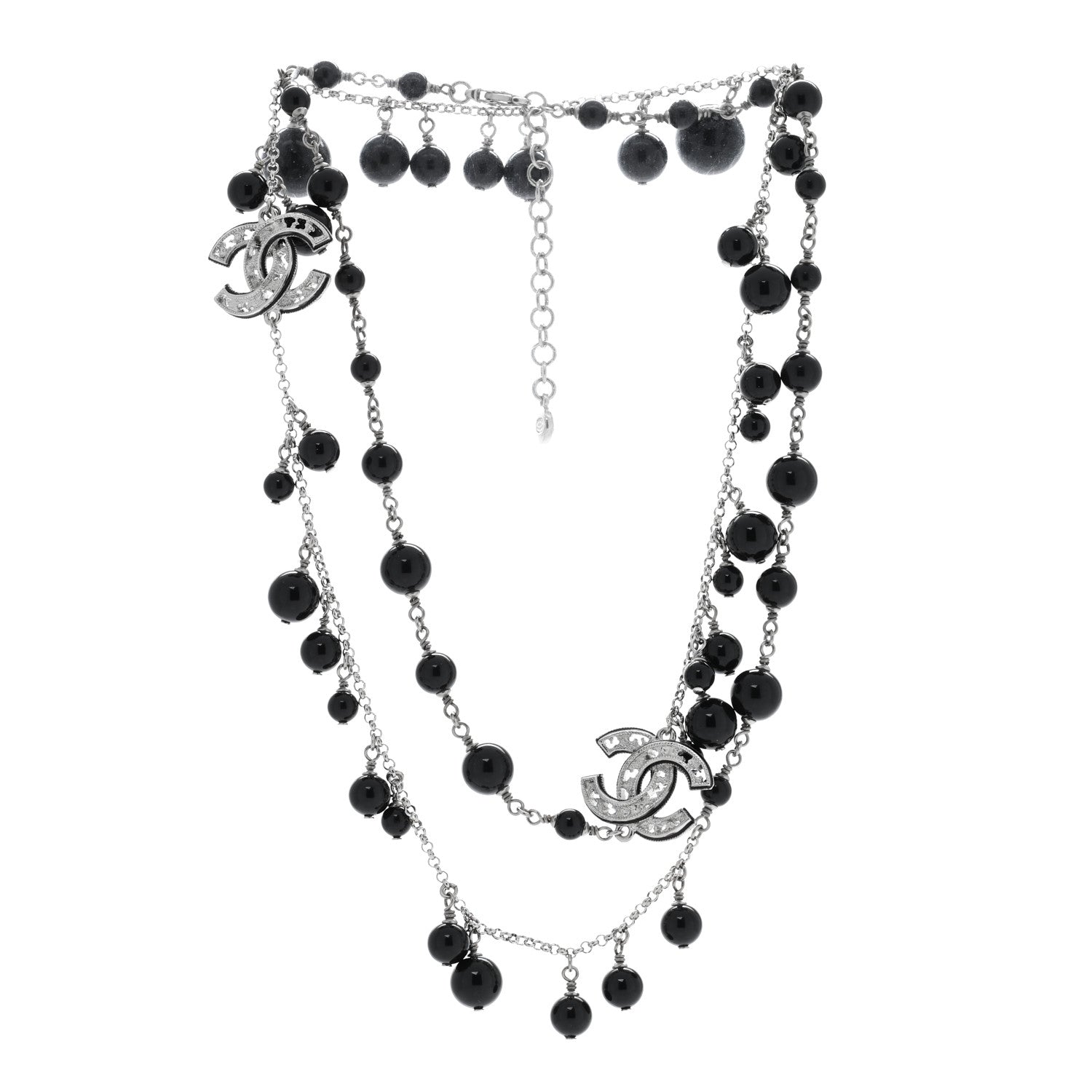Chanel Ruthenium Beaded CC Long Necklace 2 of 5
