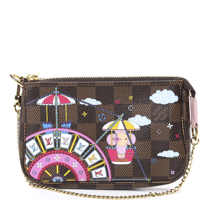 Louis Vuitton Damier Ebene 2020 Christmas Animation Big Wheel Mini Pochette Accessories Rose Ballerine 1 of 6