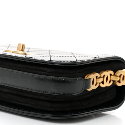 Chanel Shiny Calfskin Quilted Suede Goatskin Mini Messenger Black 10 of 10