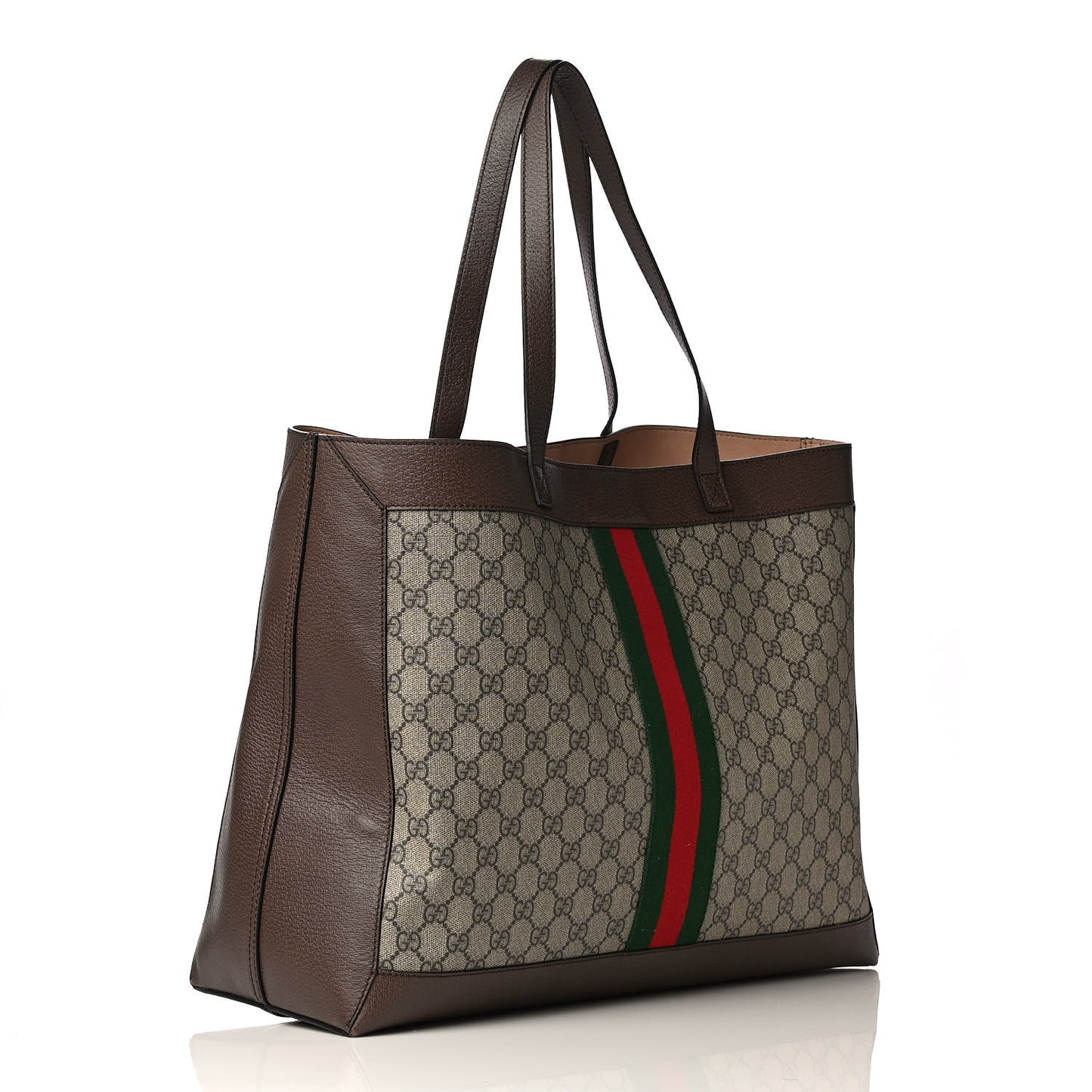 GG Supreme Monogram Web Ophidia Tote Brown
