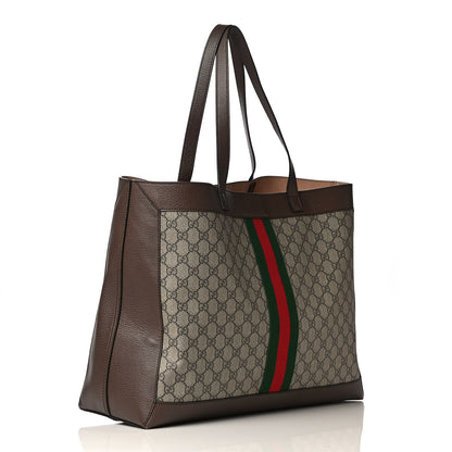 Gucci GG Supreme Monogram Web Ophidia Tote Brown 2 of 5
