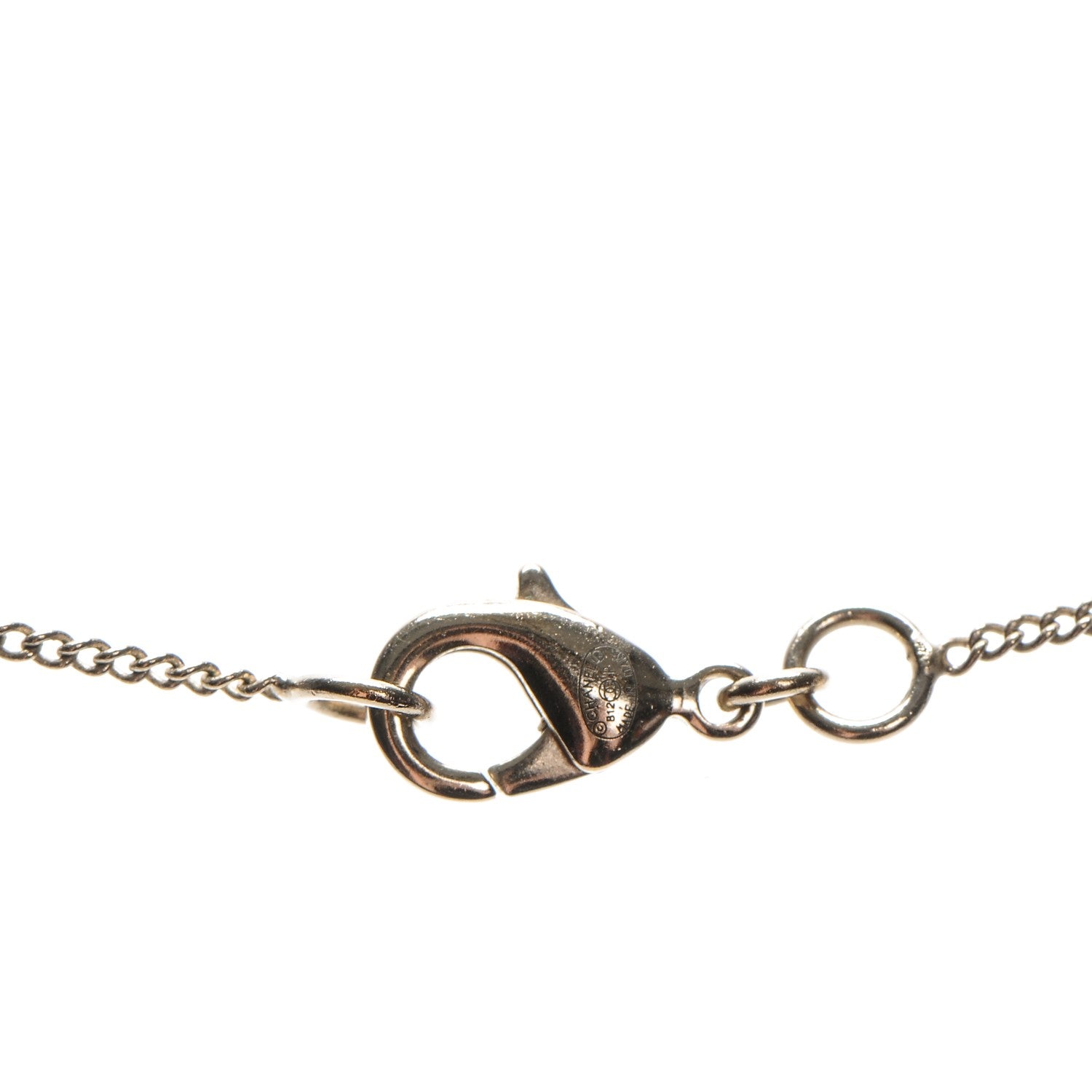 Chanel Baguette Crystal CC Necklace Light Gold 5 of 5