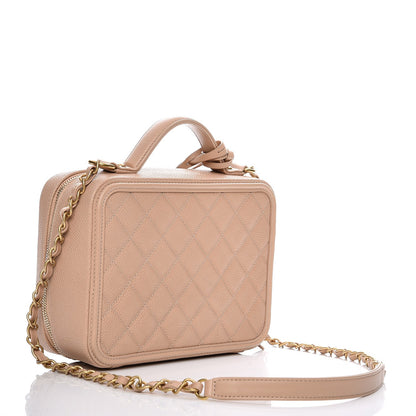 Chanel Caviar Quilted Medium CC Filigree Vanity Case Beige 4 of 9