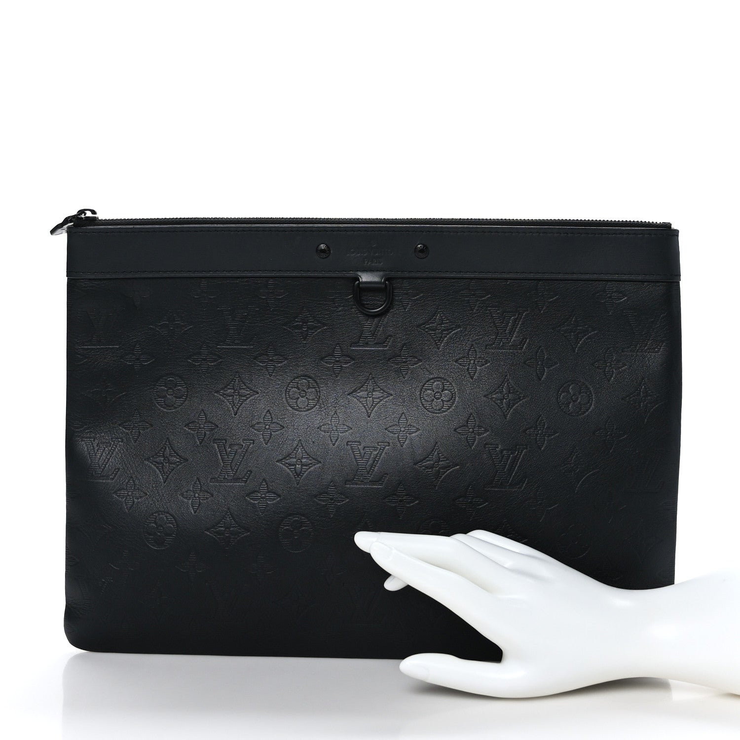 Louis Vuitton Calfskin Monogram Shadow Discovery Pochette Black 2 of 6