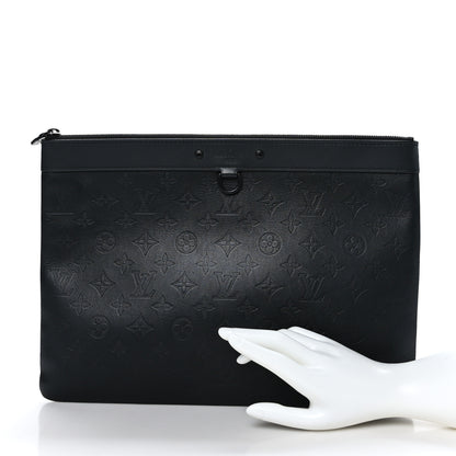 Louis Vuitton Calfskin Monogram Shadow Discovery Pochette Black 2 of 6
