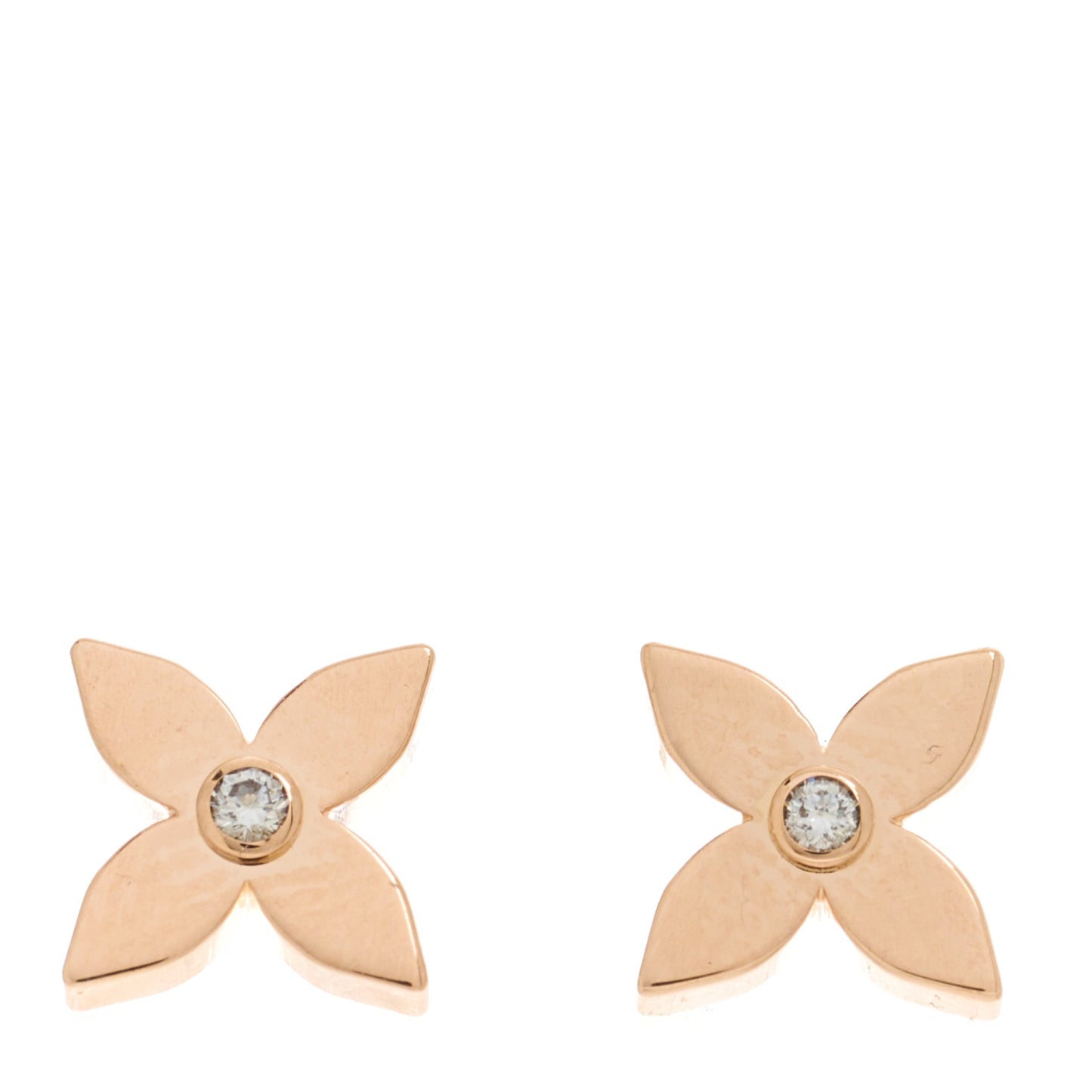 18K Pink Yellow Gold Diamond Idylle Blossom Reversible Stud Earrings