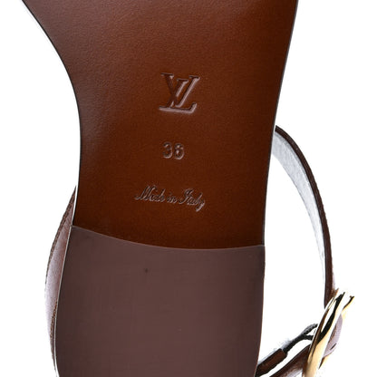 Louis Vuitton Calfskin Monogram Passenger Flat Sandals 36 Cognac 7 of 10