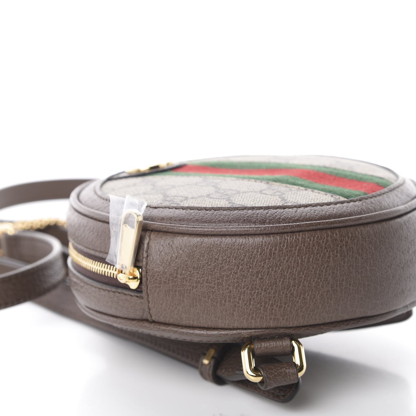 GG Supreme Monogram Web Mini Ophidia Round Backpack Brown