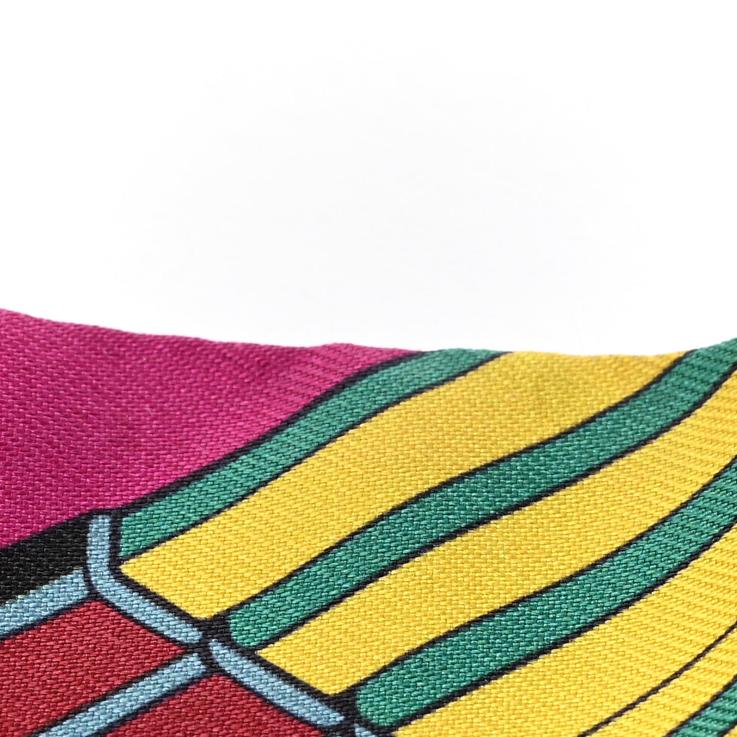 Silk Sangles En Zigzag Twilly Fuchsia Vert Jaune