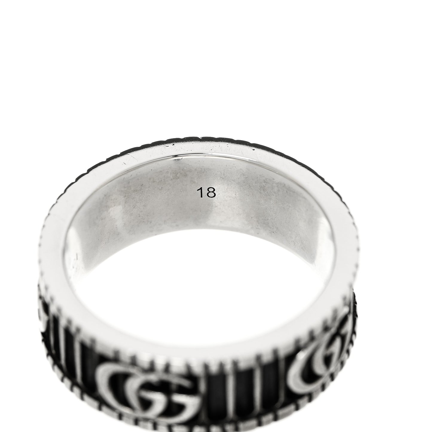 Sterling Silver Double G Band Ring 58 8.25