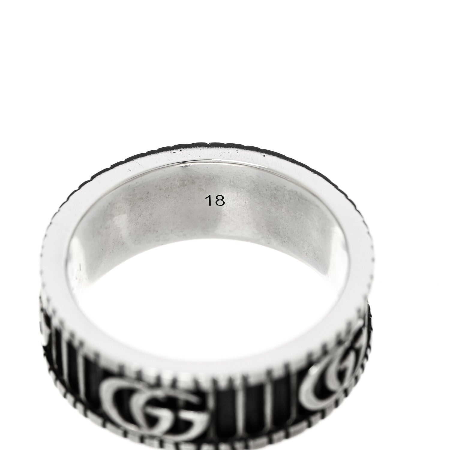Gucci Sterling Silver Double G Band Ring 58 8.25 5 of 7