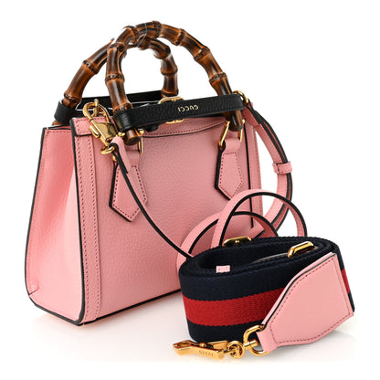 Gucci Wonka Grain Calfskin Mini Diana Tote Bag Wild Rose Black 3 of 10