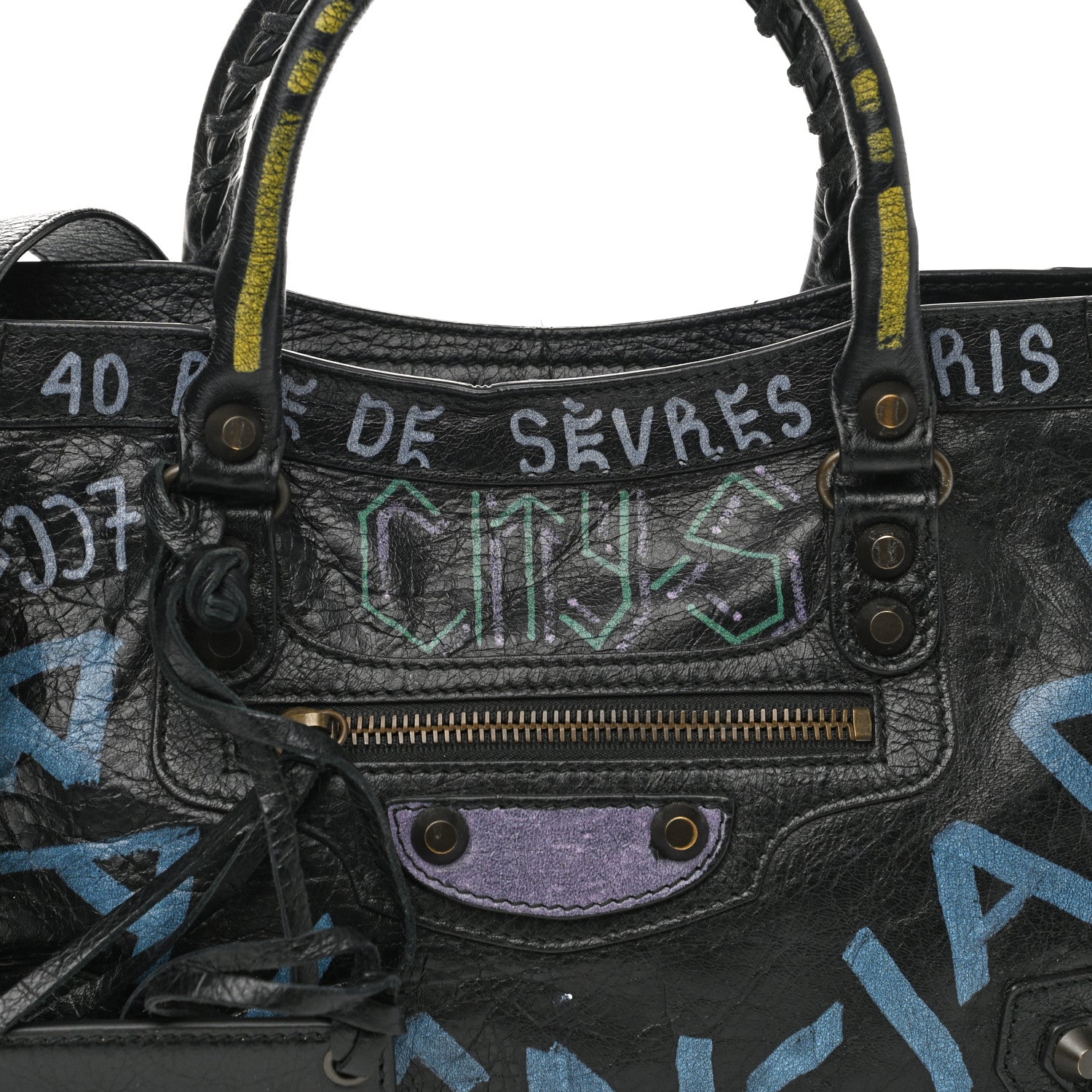 Balenciaga Agneau Graffiti All Over Classic Hardware S City Black Multicolor 8 of 11