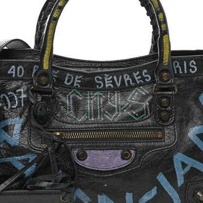 Balenciaga Agneau Graffiti All Over Classic Hardware S City Black Multicolor 8 of 11