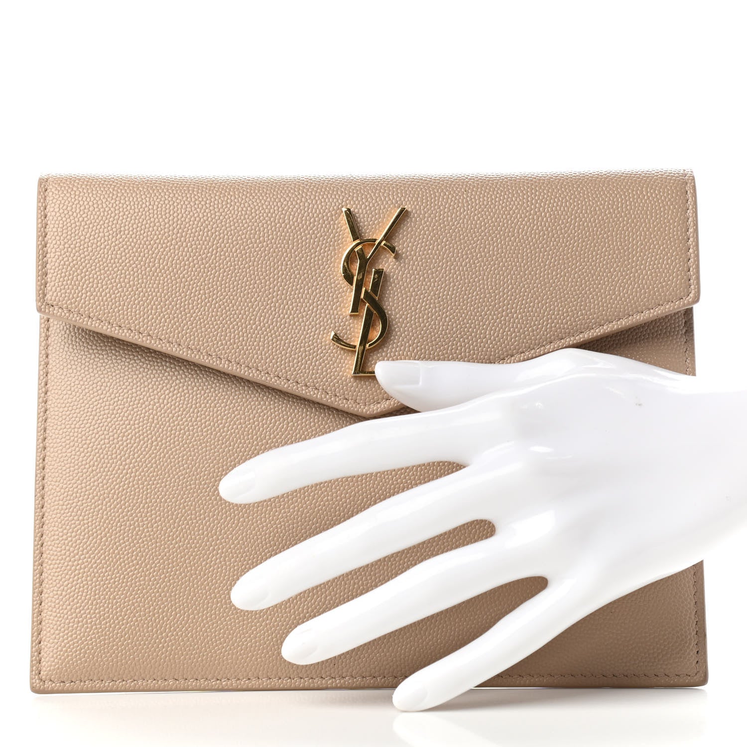 Saint Laurent Grain De Poudre Uptown Baby Pouch Beige 2 of 6
