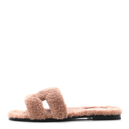 Hermes Woolskin Oran Sandals 39 Rose Aube 1 of 4