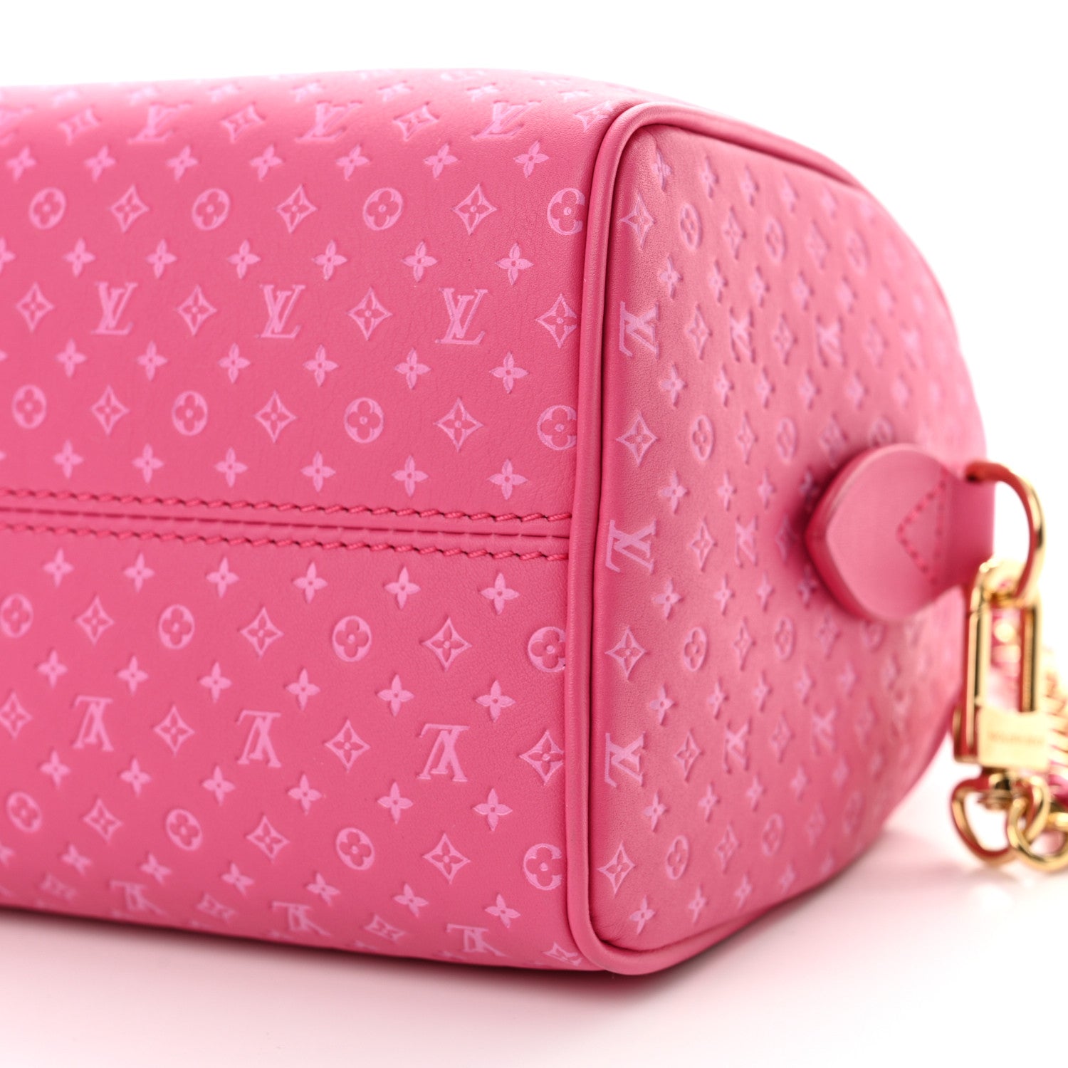 Louis Vuitton Calfskin Nanogram Embossed Speedy Bandouliere 20 Rose 9 of 10