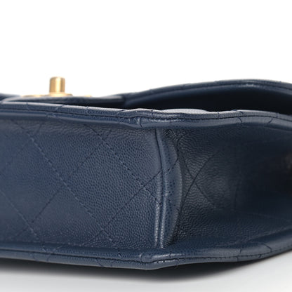 Chanel Caviar Quilted Medium Sweet Classic Flap Navy Blue 9 of 9