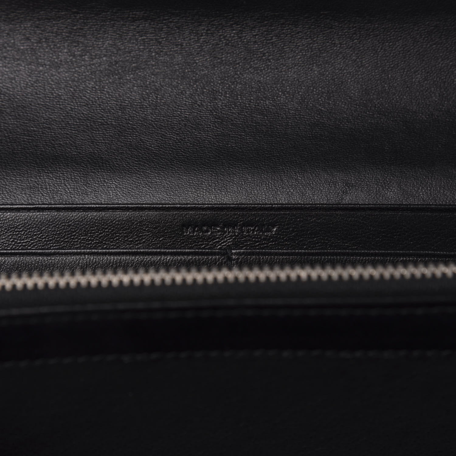 Saint Laurent Calfskin Crocodile Embossed Monogram Flap Wallet Black 7 of 7