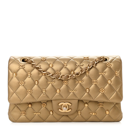 Chanel Metallic Lambskin Quilted Egyptian Amulet Medium Double Flap Gold 1 of 13
