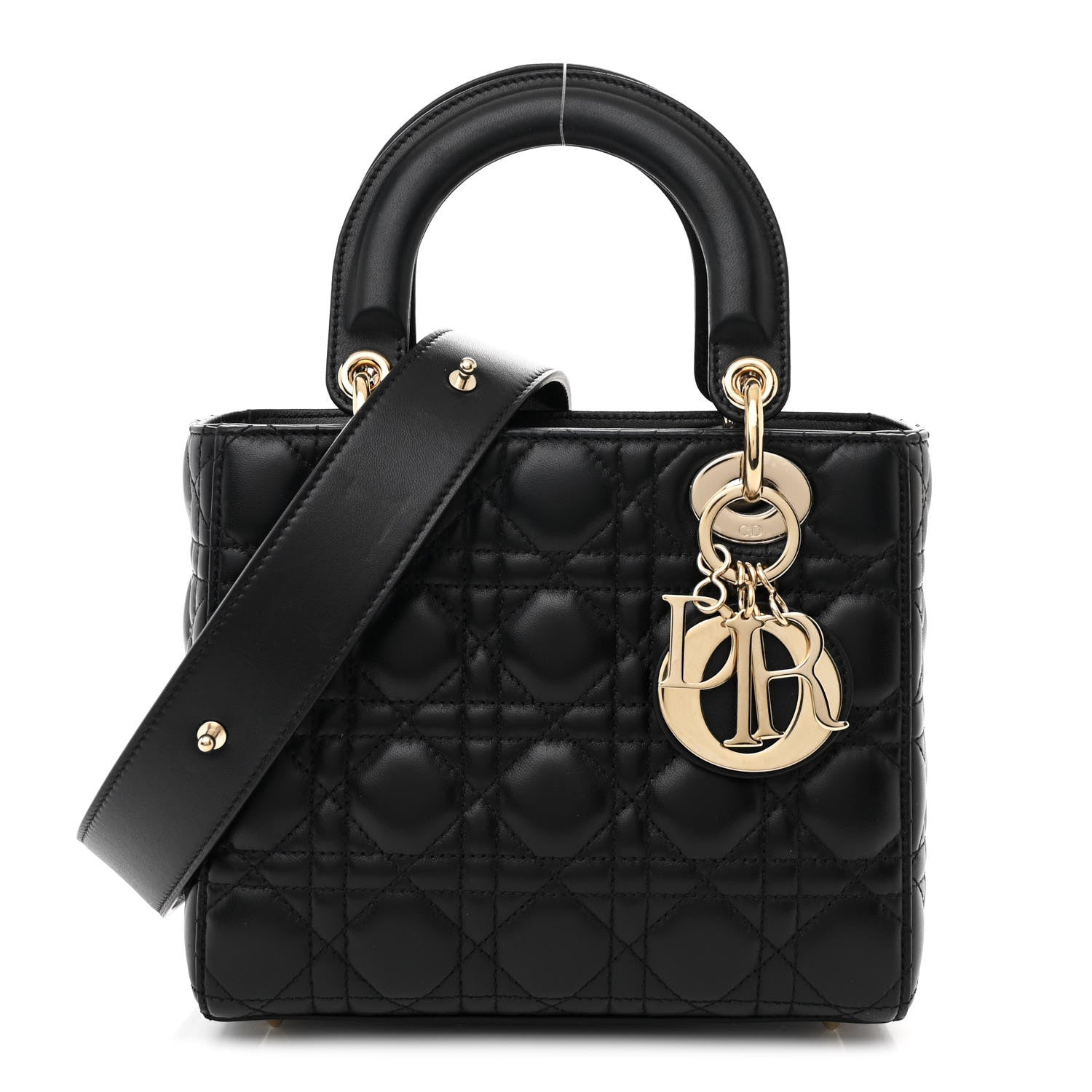Christian Dior Lambskin Cannage Small Lucky Badges My Lady Dior Black 1 of 12