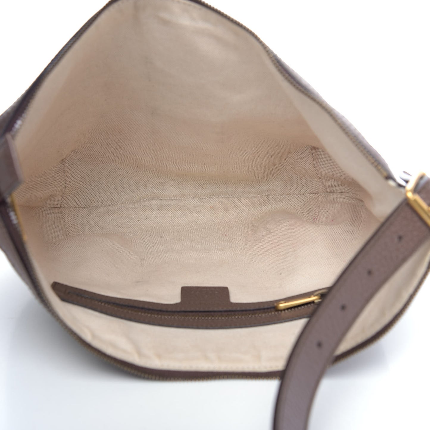 GG Supreme Monogram Web Small Ophidia Half Moon Hobo Brown